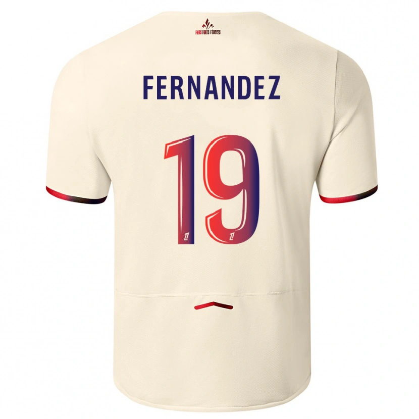 Danxen Homme Maillot Matías Fernández-Pardo #19 Blanc Cassé Rouge Tenues Extérieur 2025/26 T-Shirt