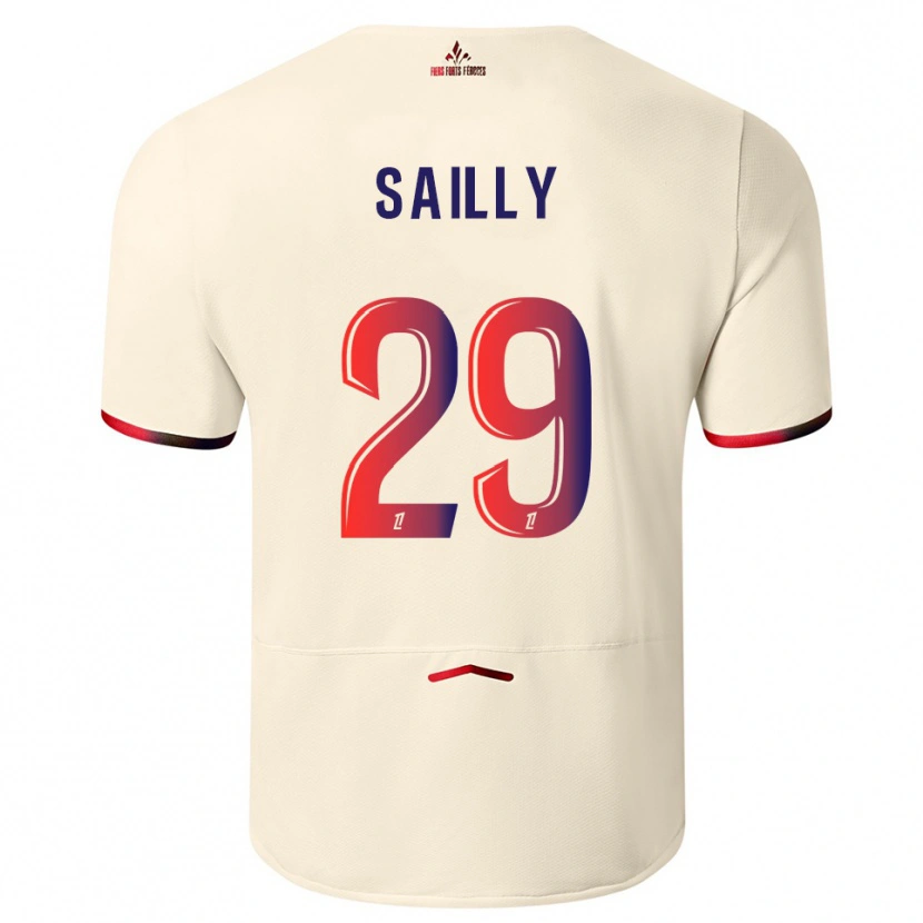 Danxen Homme Maillot Charlotte Sailly #29 Blanc Cassé Rouge Tenues Extérieur 2025/26 T-Shirt