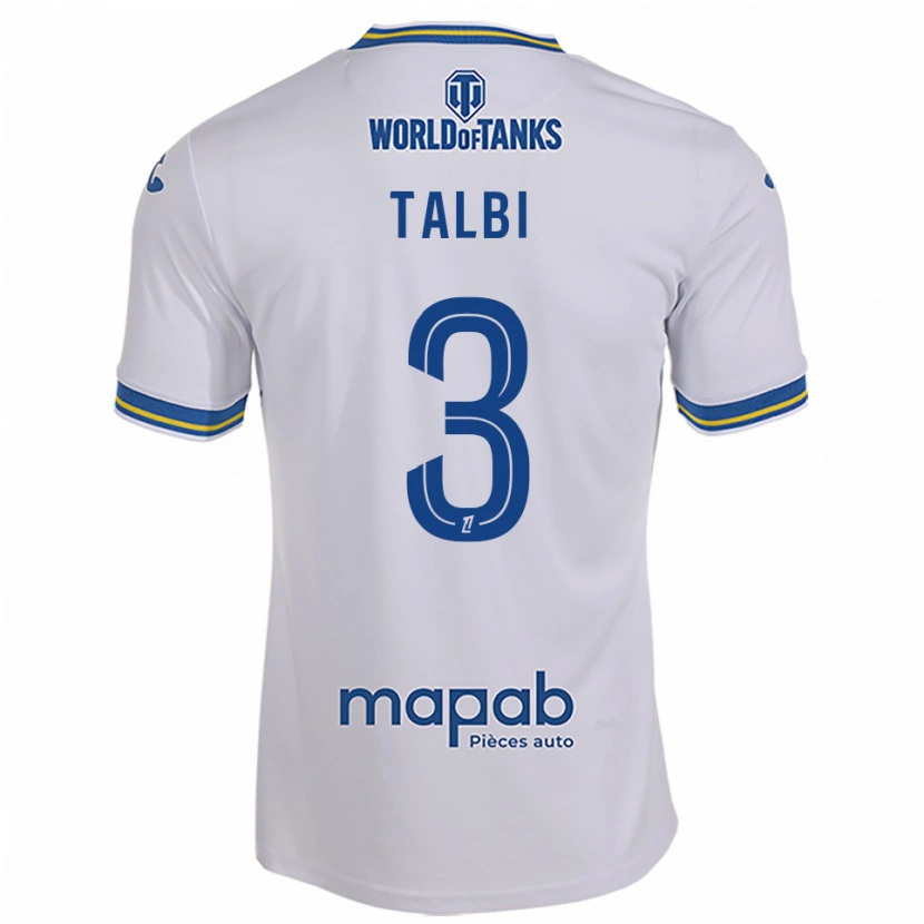 Danxen Homme Maillot Montassar Talbi #3 Blanc Bleu Ciel Tenues Extérieur 2025/26 T-Shirt