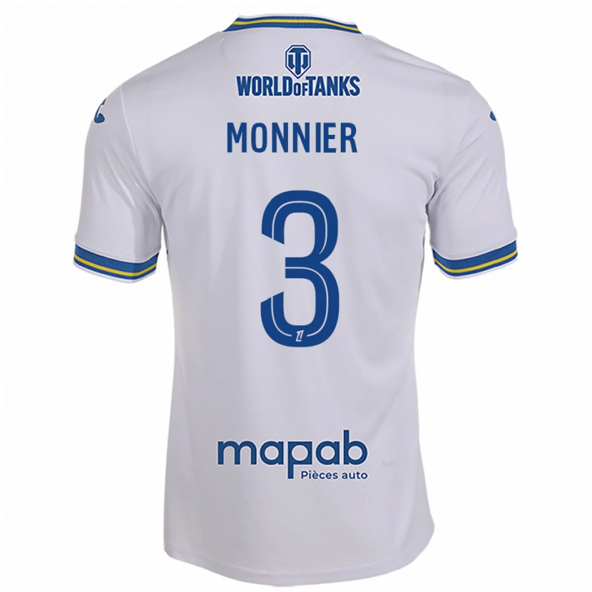 Danxen Homme Maillot Isaac Monnier #3 Blanc Bleu Ciel Tenues Extérieur 2025/26 T-Shirt