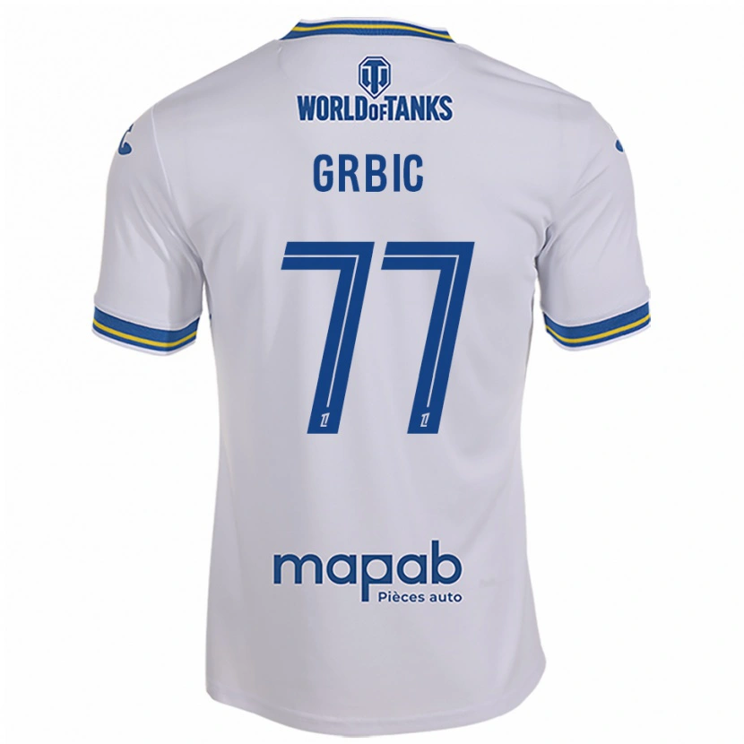 Danxen Homme Maillot Adrian Grbic #77 Blanc Bleu Ciel Tenues Extérieur 2025/26 T-Shirt
