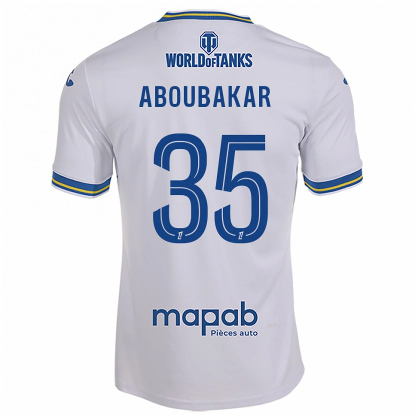 Danxen Homme Maillot Siddick Aboubakar #35 Blanc Bleu Ciel Tenues Extérieur 2025/26 T-Shirt