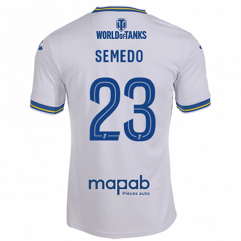 Danxen Homme Maillot Daniel Semedo #23 Blanc Bleu Ciel Tenues Extérieur 2025/26 T-Shirt