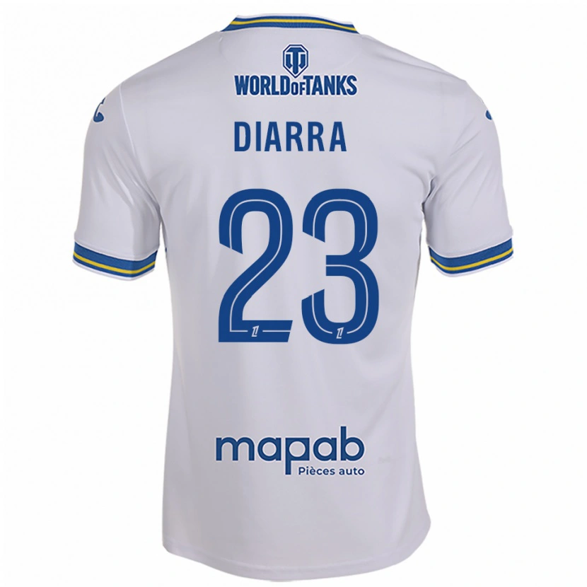 Danxen Homme Maillot Stéphane Diarra #23 Blanc Bleu Ciel Tenues Extérieur 2025/26 T-Shirt