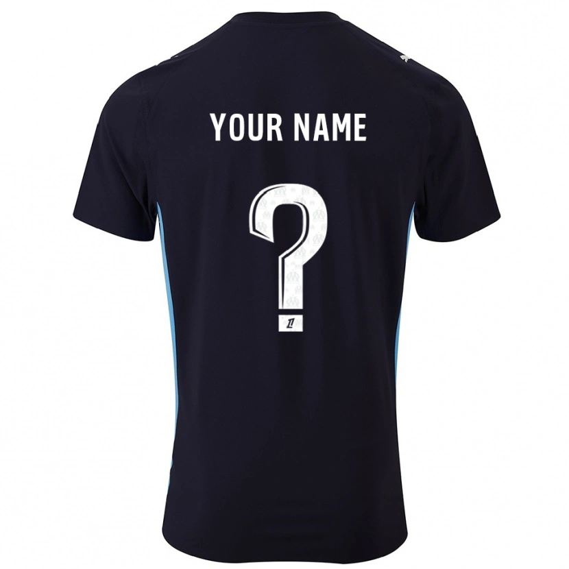 Danxen Homme Maillot Votre Nom #0 Noir Bleu Ciel Tenues Extérieur 2025/26 T-Shirt