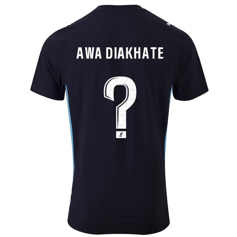 Danxen Homme Maillot Ndeye Awa Diakhate #0 Noir Bleu Ciel Tenues Extérieur 2025/26 T-Shirt