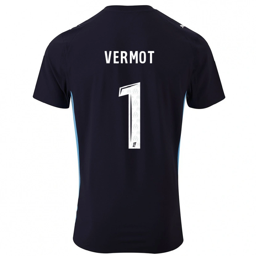 Danxen Homme Maillot Théo Vermot #1 Noir Bleu Ciel Tenues Extérieur 2025/26 T-Shirt