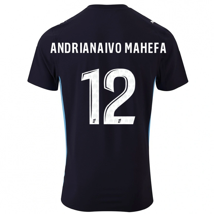 Danxen Homme Maillot Mathis Andrianaivo Mahefa #12 Noir Bleu Ciel Tenues Extérieur 2025/26 T-Shirt