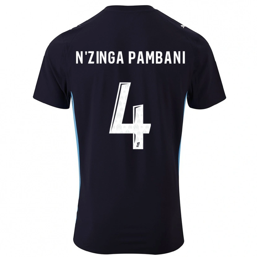 Danxen Homme Maillot Pladi N'zinga Pambani #4 Noir Bleu Ciel Tenues Extérieur 2025/26 T-Shirt