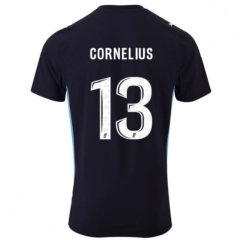 Danxen Homme Maillot Derek Cornelius #13 Noir Bleu Ciel Tenues Extérieur 2025/26 T-Shirt