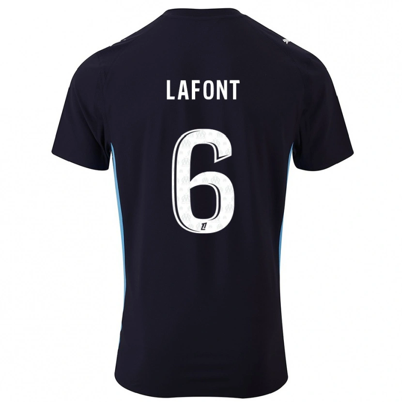 Danxen Homme Maillot Gaël Lafont #6 Noir Bleu Ciel Tenues Extérieur 2025/26 T-Shirt