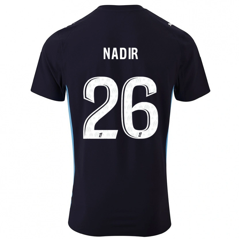 Danxen Homme Maillot Bilal Nadir #26 Noir Bleu Ciel Tenues Extérieur 2025/26 T-Shirt