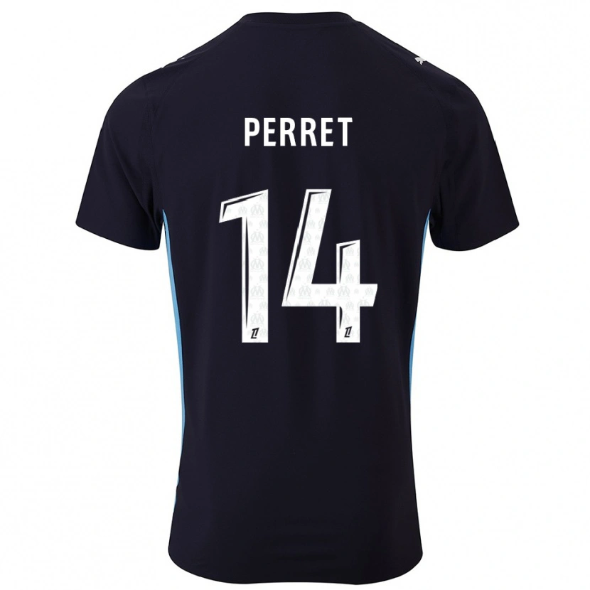 Danxen Homme Maillot Jenny Perret #14 Noir Bleu Ciel Tenues Extérieur 2025/26 T-Shirt