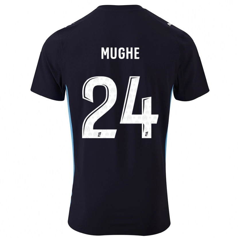 Danxen Homme Maillot François Mughe #24 Noir Bleu Ciel Tenues Extérieur 2025/26 T-Shirt