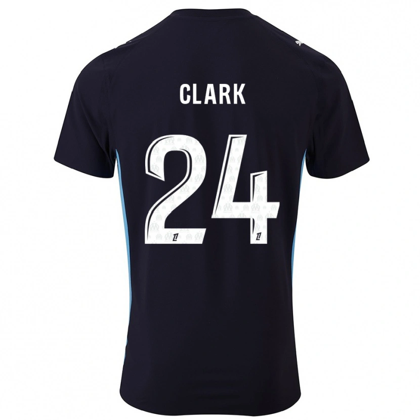 Danxen Homme Maillot Ashley Clark #24 Noir Bleu Ciel Tenues Extérieur 2025/26 T-Shirt