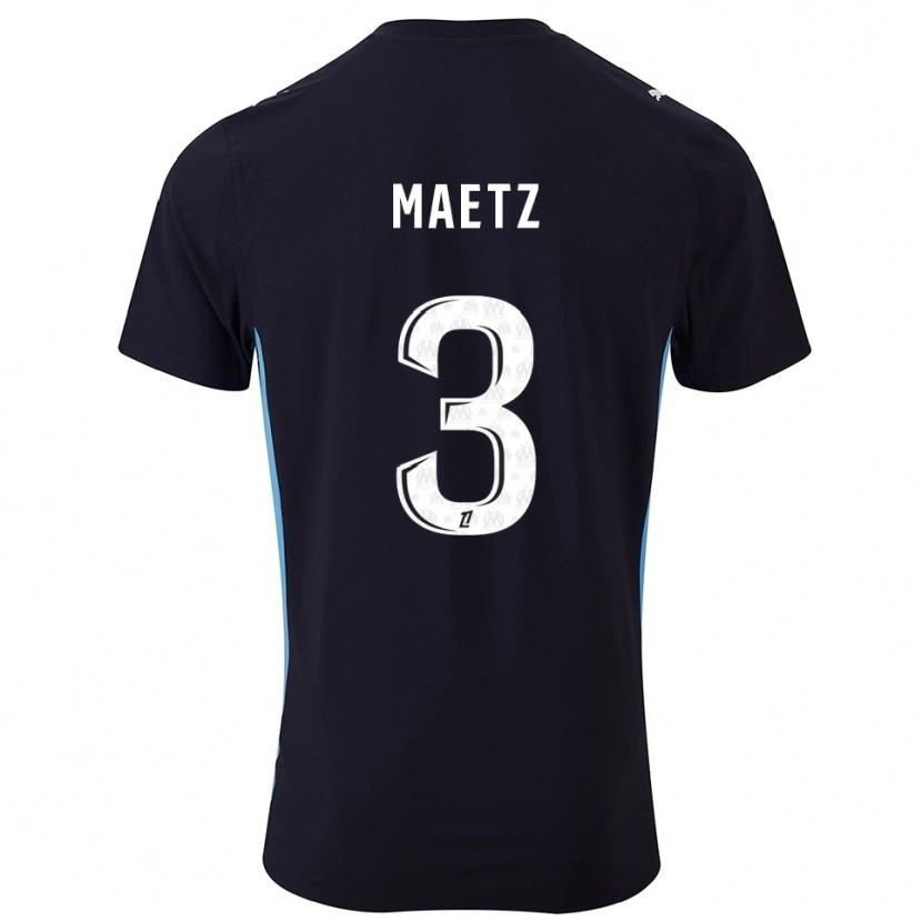 Danxen Homme Maillot Agathe Maetz #3 Noir Bleu Ciel Tenues Extérieur 2025/26 T-Shirt