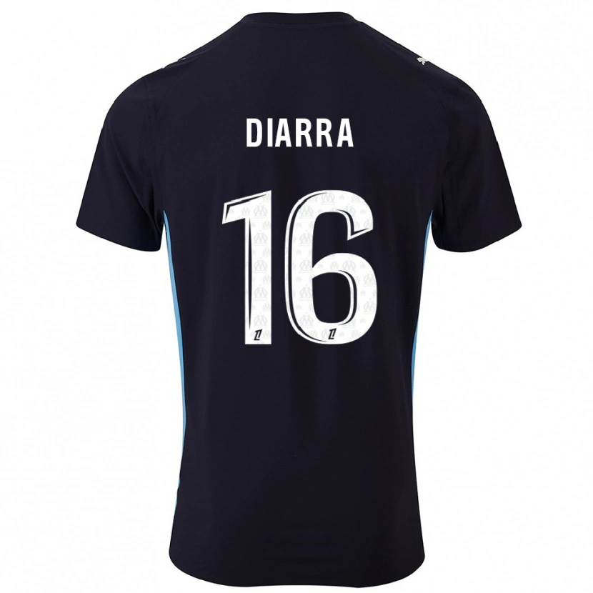 Danxen Homme Maillot Cheick Diarra #16 Noir Bleu Ciel Tenues Extérieur 2025/26 T-Shirt