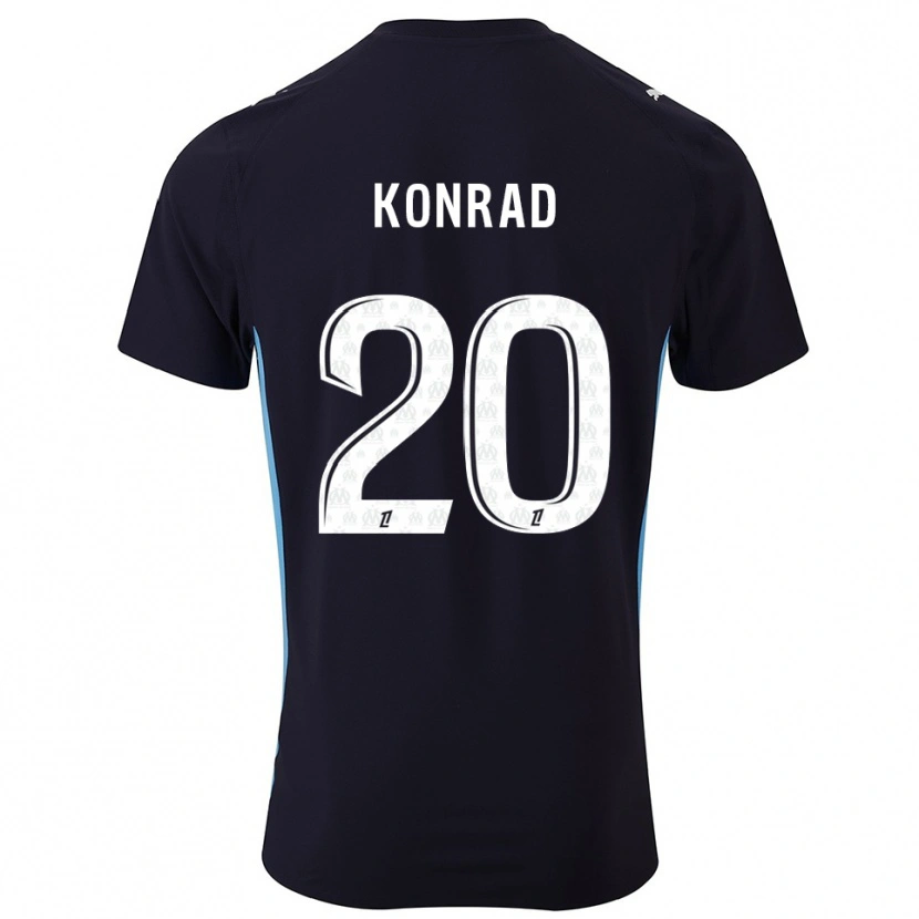 Danxen Homme Maillot Konrad De La Fuente #20 Noir Bleu Ciel Tenues Extérieur 2025/26 T-Shirt