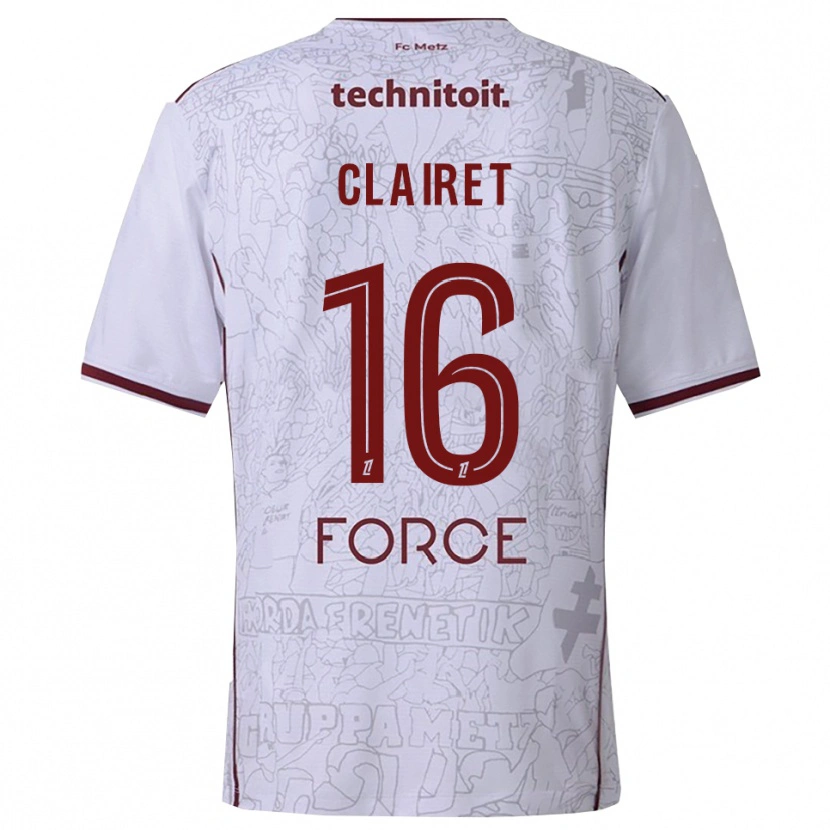 Danxen Homme Maillot Duncan Clairet #16 Blanc Bourgogne Tenues Extérieur 2025/26 T-Shirt