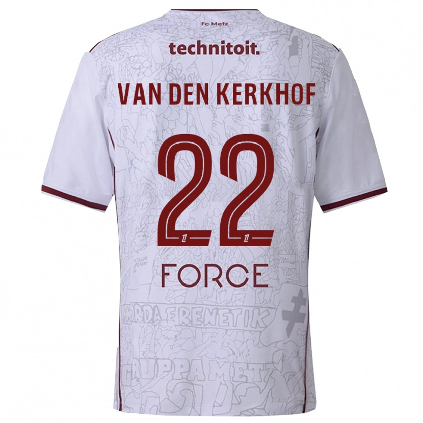 Danxen Homme Maillot Kevin Van Den Kerkhof #22 Blanc Bourgogne Tenues Extérieur 2025/26 T-Shirt