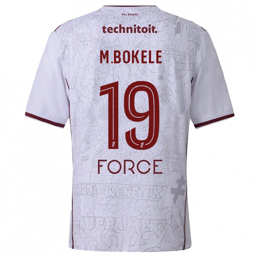Danxen Homme Maillot Morgan Bokele #19 Blanc Bourgogne Tenues Extérieur 2025/26 T-Shirt