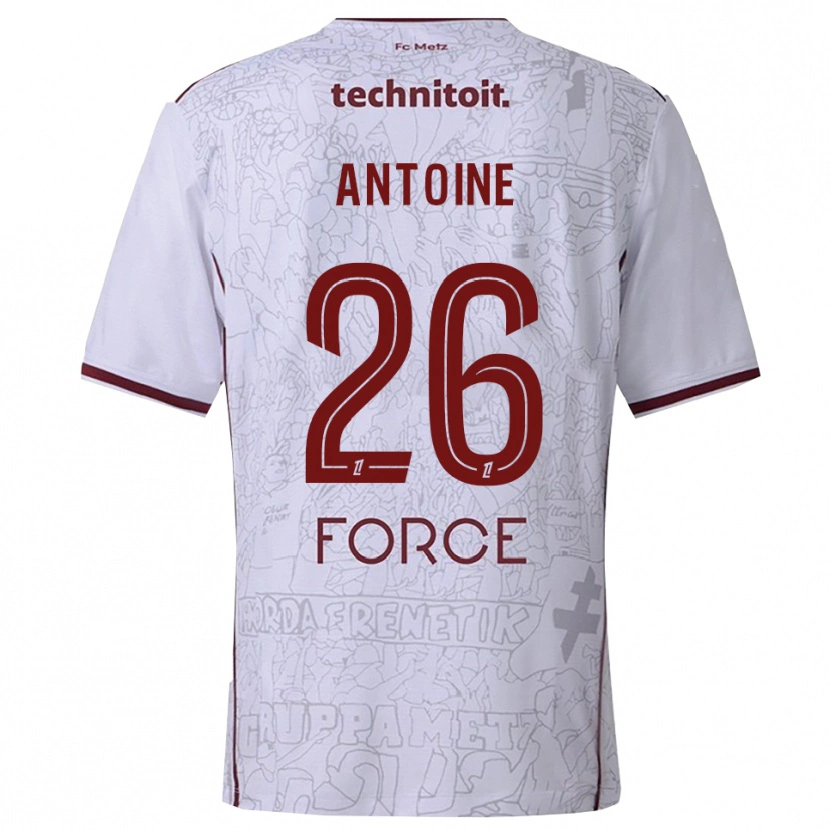 Danxen Homme Maillot Maud Antoine #26 Blanc Bourgogne Tenues Extérieur 2025/26 T-Shirt
