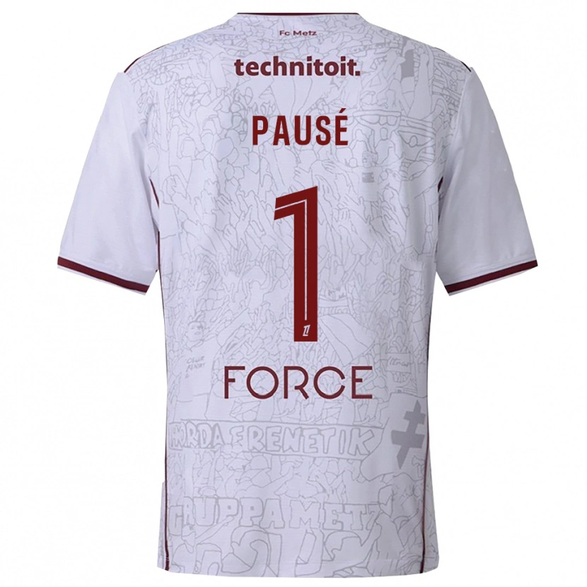 Danxen Homme Maillot Luca Pausé #1 Blanc Bourgogne Tenues Extérieur 2025/26 T-Shirt