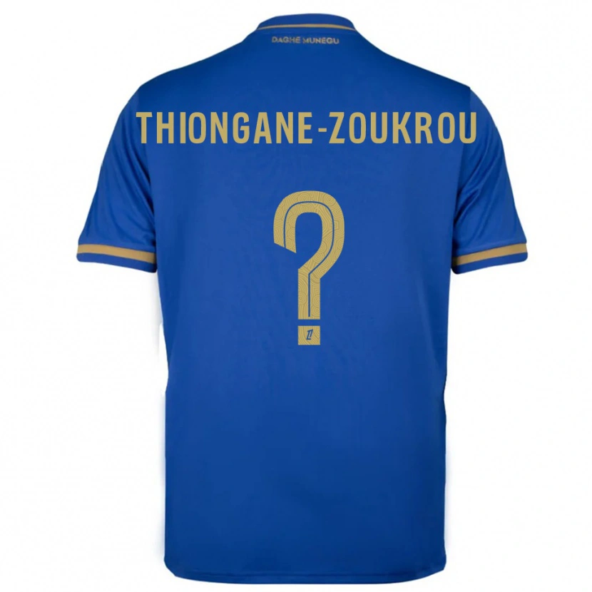 Danxen Homme Maillot Ackah-Tidiane Thiongane-Zoukrou #0 Bleu Or Tenues Extérieur 2025/26 T-Shirt