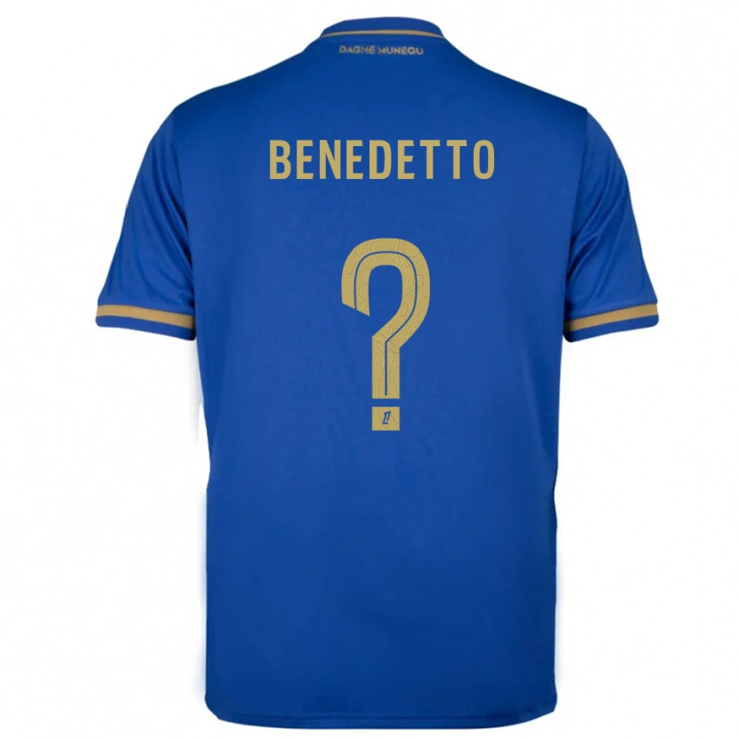 Danxen Homme Maillot Antéo Benedetto #0 Bleu Or Tenues Extérieur 2025/26 T-Shirt