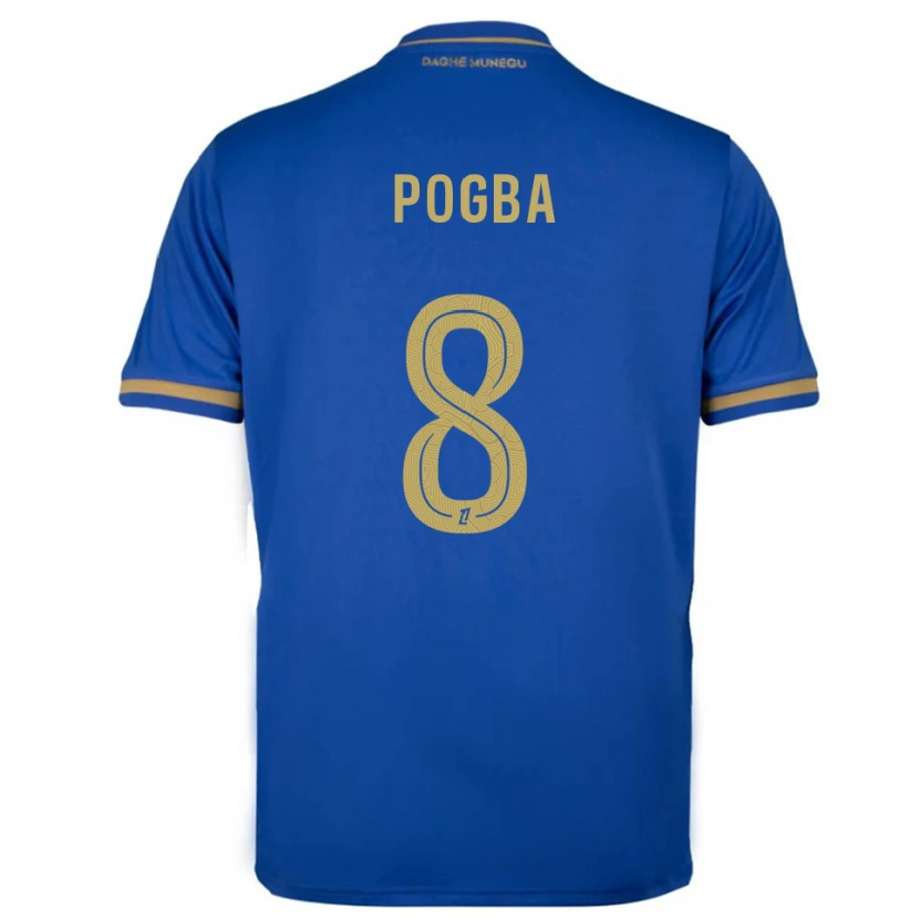 Danxen Homme Maillot Paul Pogba #8 Bleu Or Tenues Extérieur 2025/26 T-Shirt