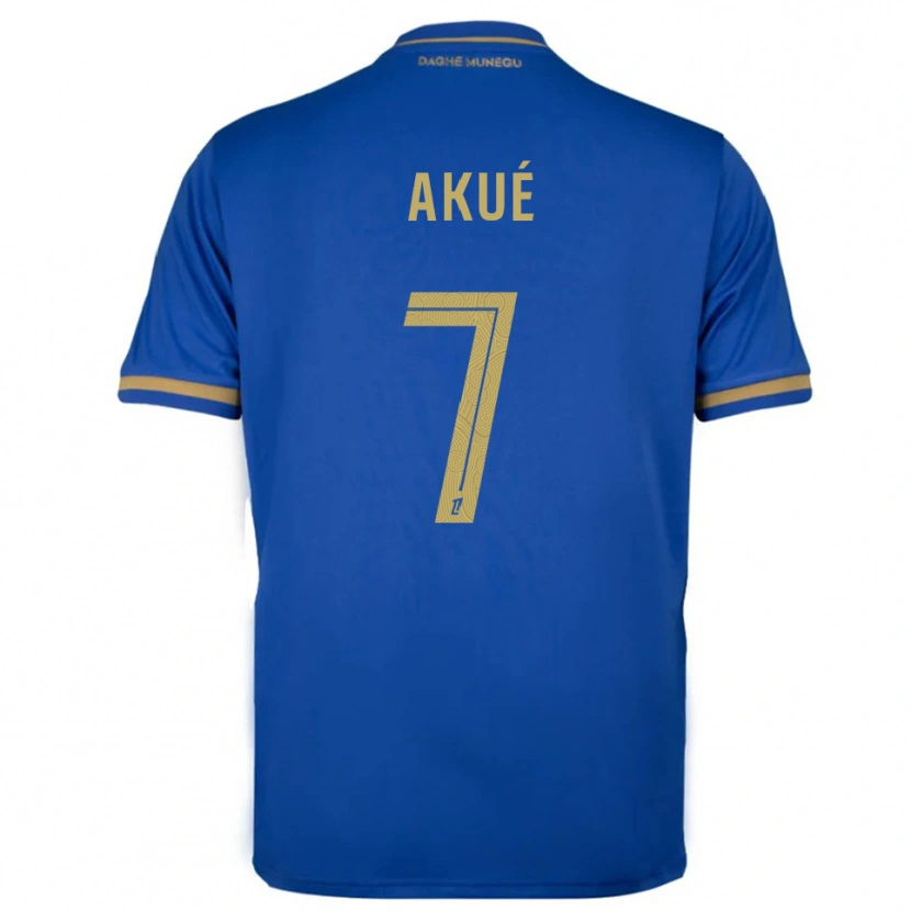 Danxen Homme Maillot Checkina Akué #7 Bleu Or Tenues Extérieur 2025/26 T-Shirt