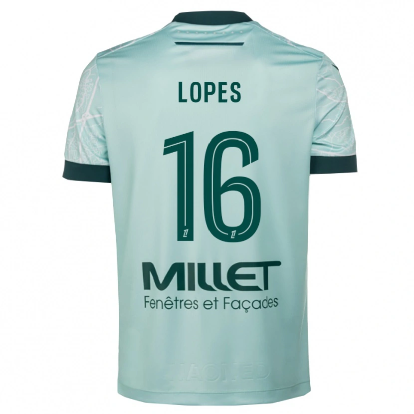Danxen Homme Maillot Anthony Lopes #16 Vert Blanc Tenues Extérieur 2025/26 T-Shirt