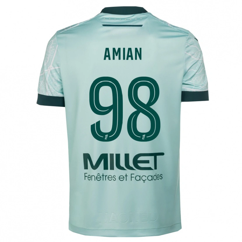 Danxen Homme Maillot Kelvin Amian #98 Vert Blanc Tenues Extérieur 2025/26 T-Shirt