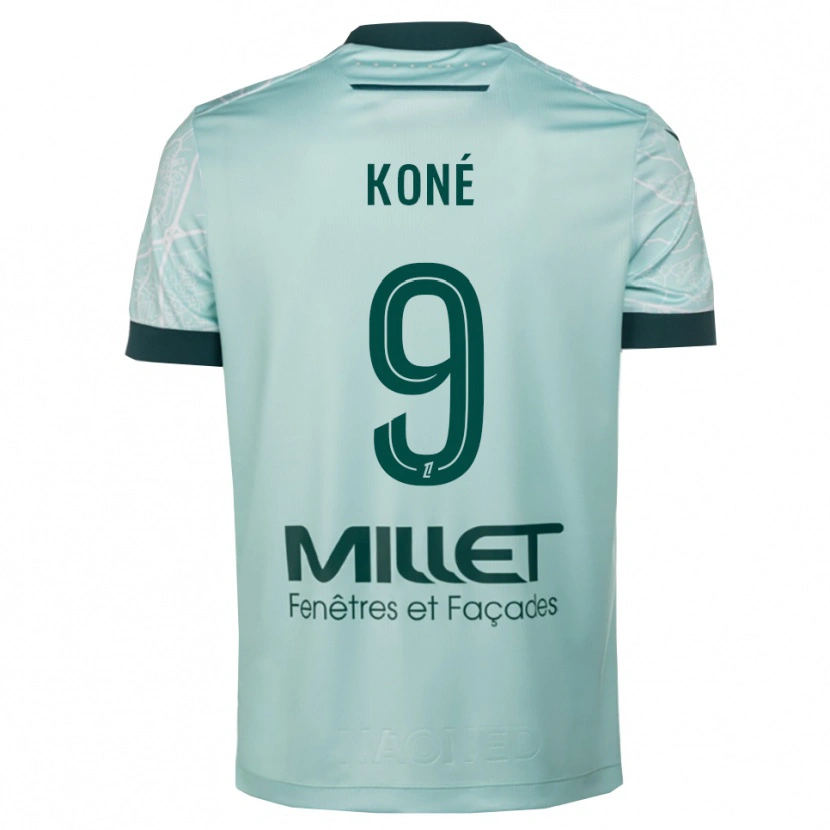 Danxen Homme Maillot Junior Koné #9 Vert Blanc Tenues Extérieur 2025/26 T-Shirt