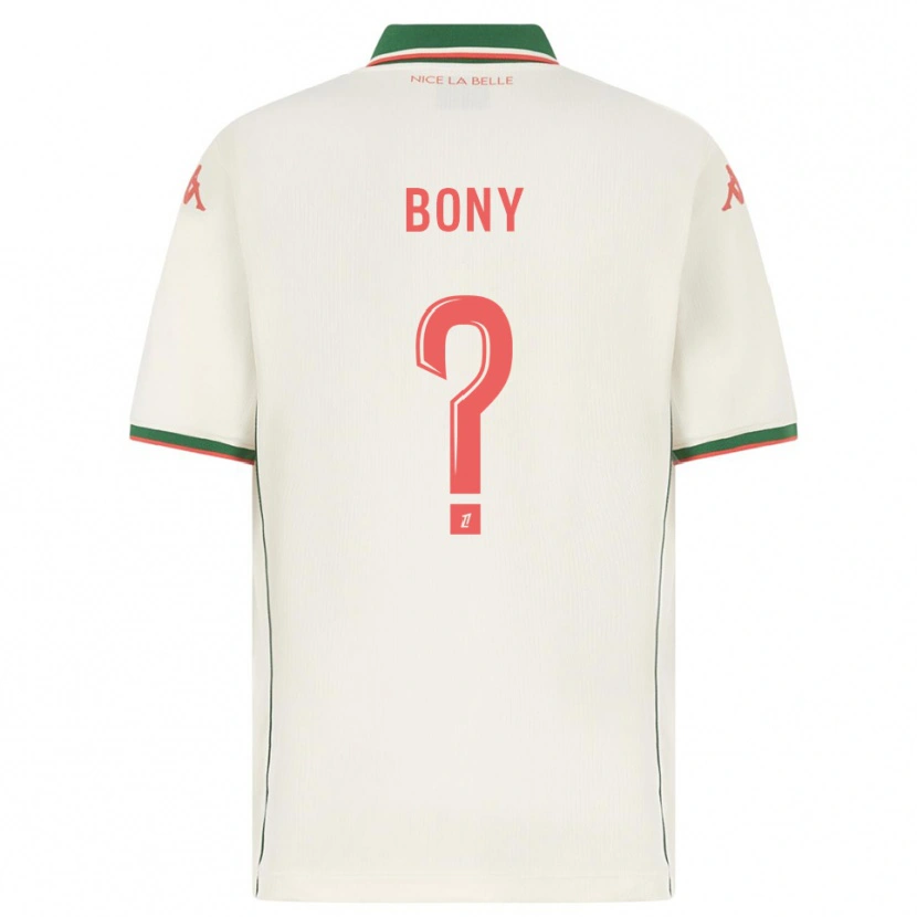 Danxen Homme Maillot Geoffroy Bony #0 Blanc Vert Tenues Extérieur 2025/26 T-Shirt