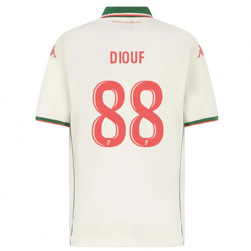 Danxen Homme Maillot Yehvann Diouf #88 Blanc Vert Tenues Extérieur 2025/26 T-Shirt