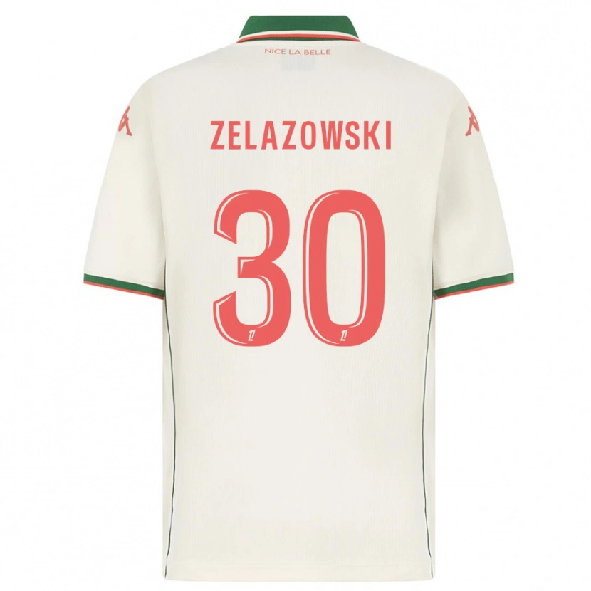 Danxen Homme Maillot Bartosz Zelazowski #30 Blanc Vert Tenues Extérieur 2025/26 T-Shirt