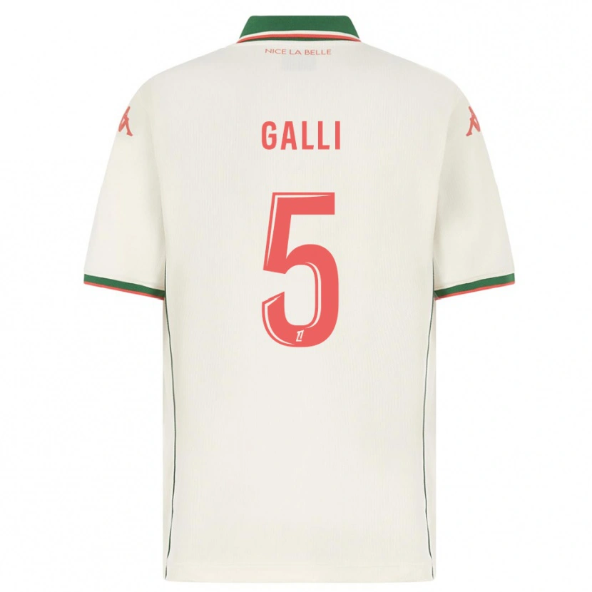 Danxen Homme Maillot Clara Galli #5 Blanc Vert Tenues Extérieur 2025/26 T-Shirt