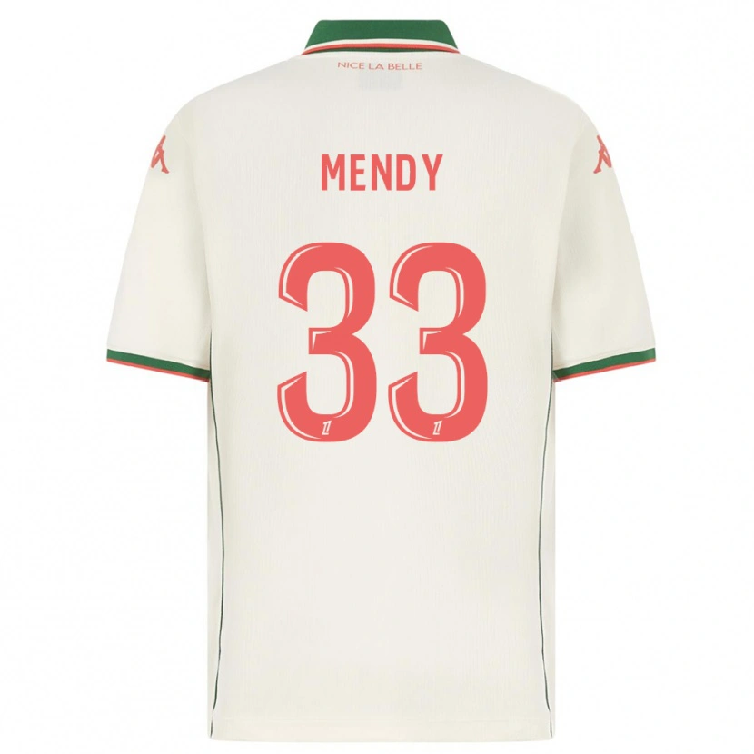 Danxen Homme Maillot Antoine Mendy #33 Blanc Vert Tenues Extérieur 2025/26 T-Shirt