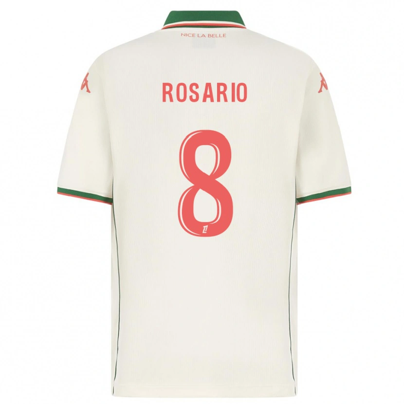 Danxen Homme Maillot Pablo Rosario #8 Blanc Vert Tenues Extérieur 2025/26 T-Shirt