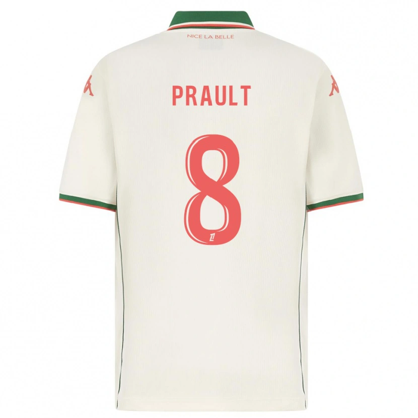 Danxen Homme Maillot Jade Prault #8 Blanc Vert Tenues Extérieur 2025/26 T-Shirt