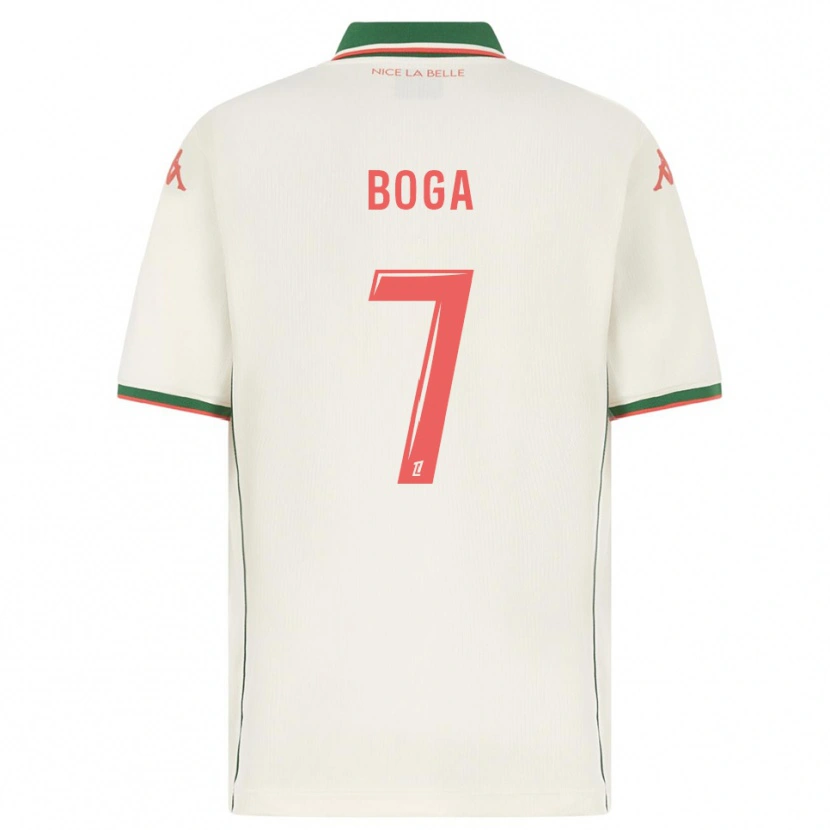 Danxen Homme Maillot Jérémie Boga #7 Blanc Vert Tenues Extérieur 2025/26 T-Shirt