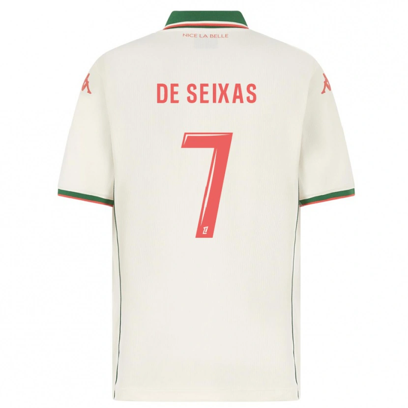 Danxen Homme Maillot Morgane De Seixas #7 Blanc Vert Tenues Extérieur 2025/26 T-Shirt