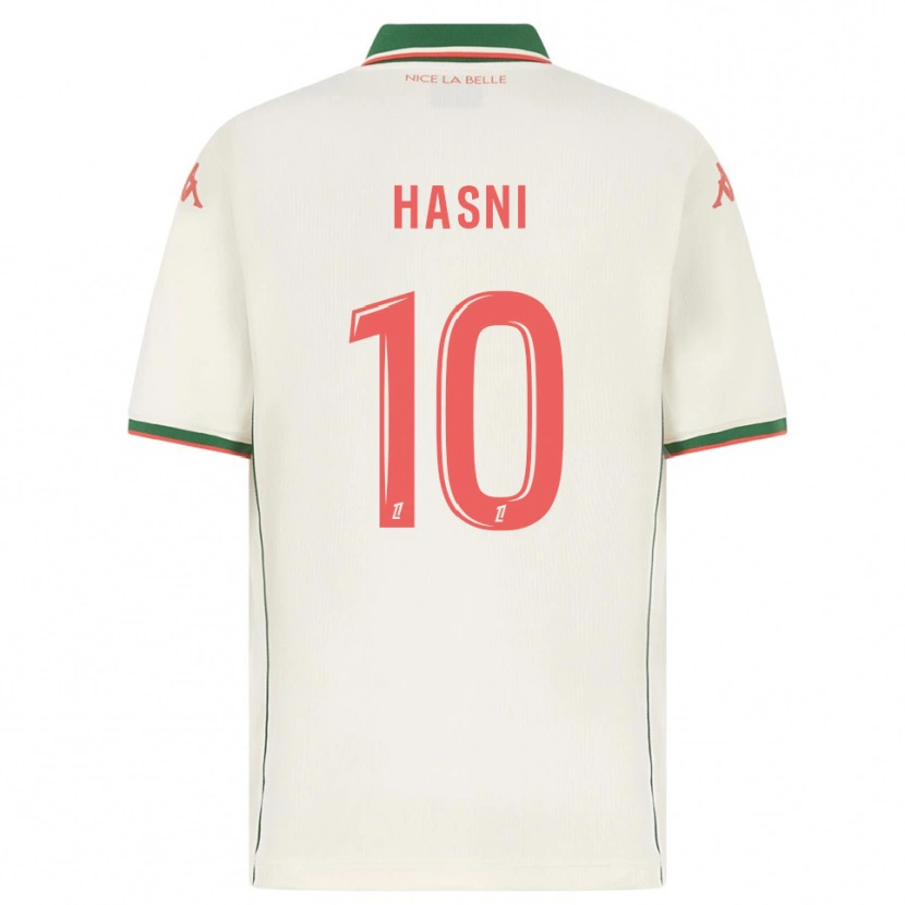 Danxen Homme Maillot Zinedine Hasni #10 Blanc Vert Tenues Extérieur 2025/26 T-Shirt