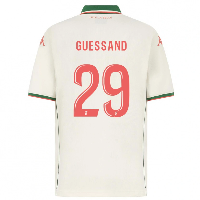 Danxen Homme Maillot Evann Guessand #29 Blanc Vert Tenues Extérieur 2025/26 T-Shirt