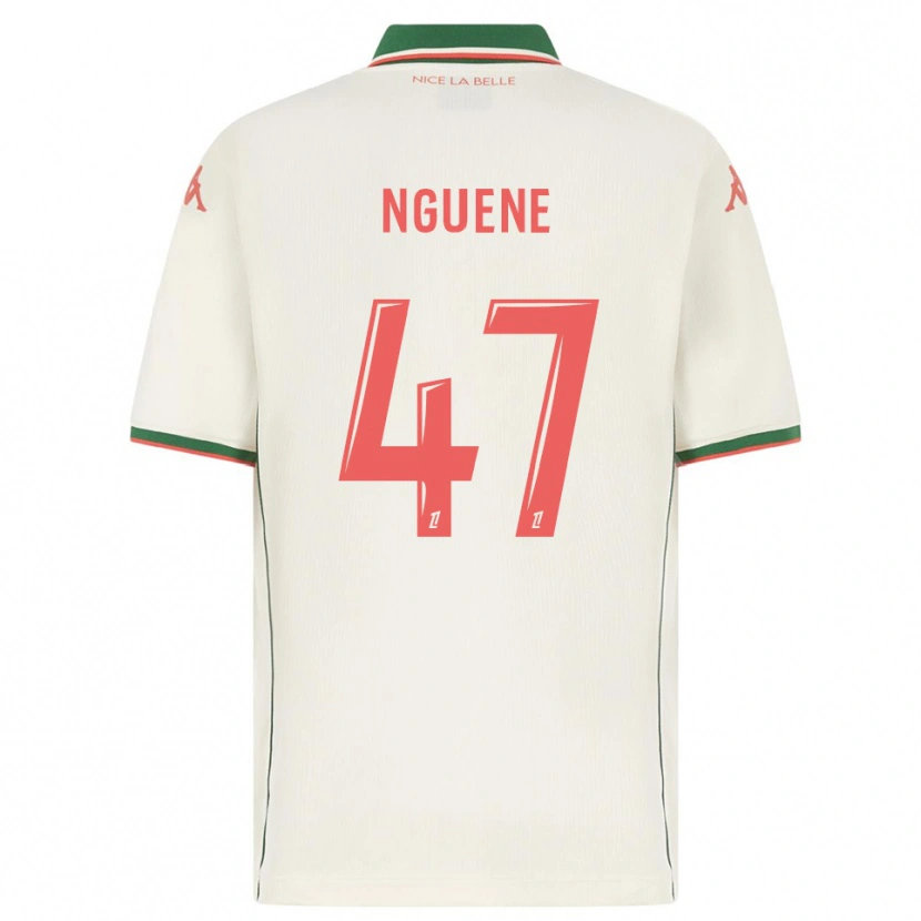 Danxen Homme Maillot Bernard Nguene #47 Blanc Vert Tenues Extérieur 2025/26 T-Shirt