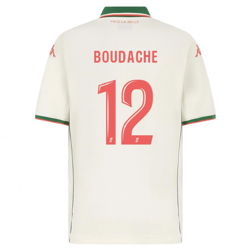 Danxen Homme Maillot Kaïl Boudache #12 Blanc Vert Tenues Extérieur 2025/26 T-Shirt