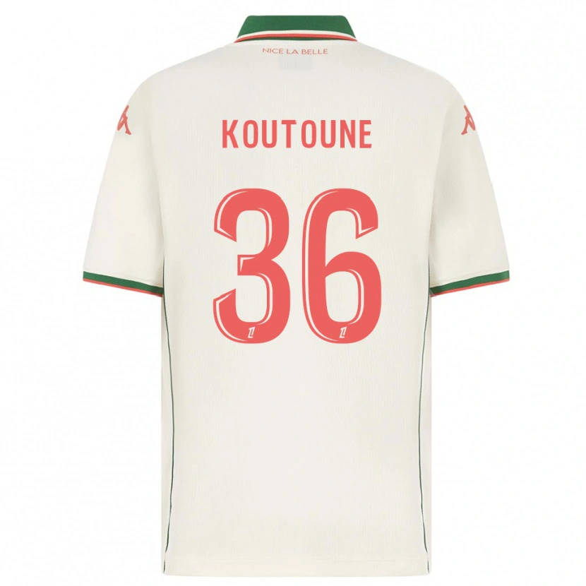 Danxen Homme Maillot Hamza Koutoune #36 Blanc Vert Tenues Extérieur 2025/26 T-Shirt