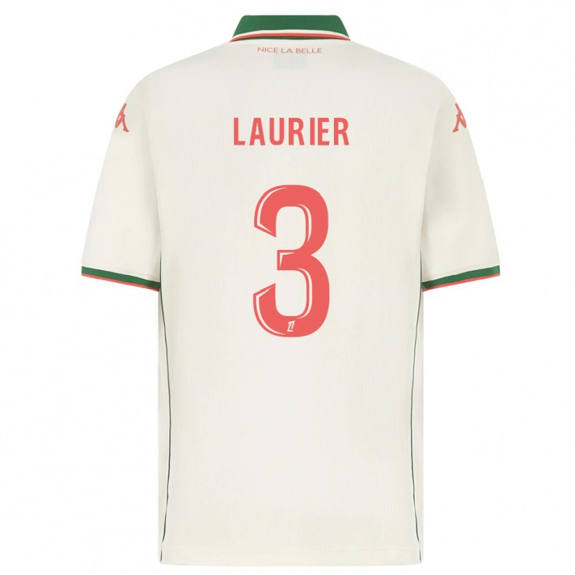 Danxen Homme Maillot Estelle Laurier #3 Blanc Vert Tenues Extérieur 2025/26 T-Shirt