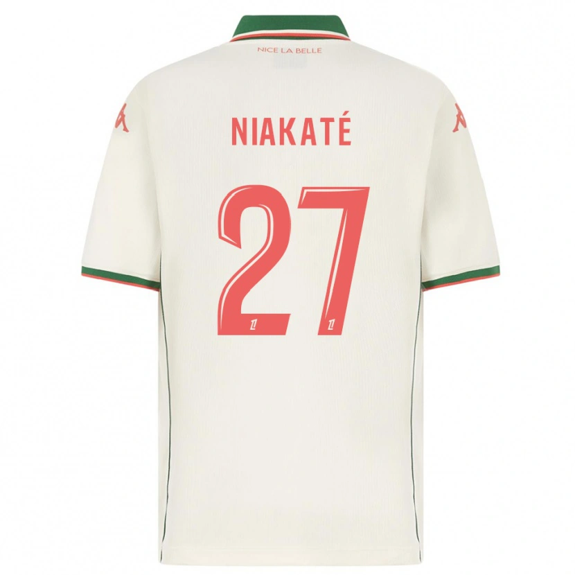 Danxen Homme Maillot Yakaré Niakaté #27 Blanc Vert Tenues Extérieur 2025/26 T-Shirt